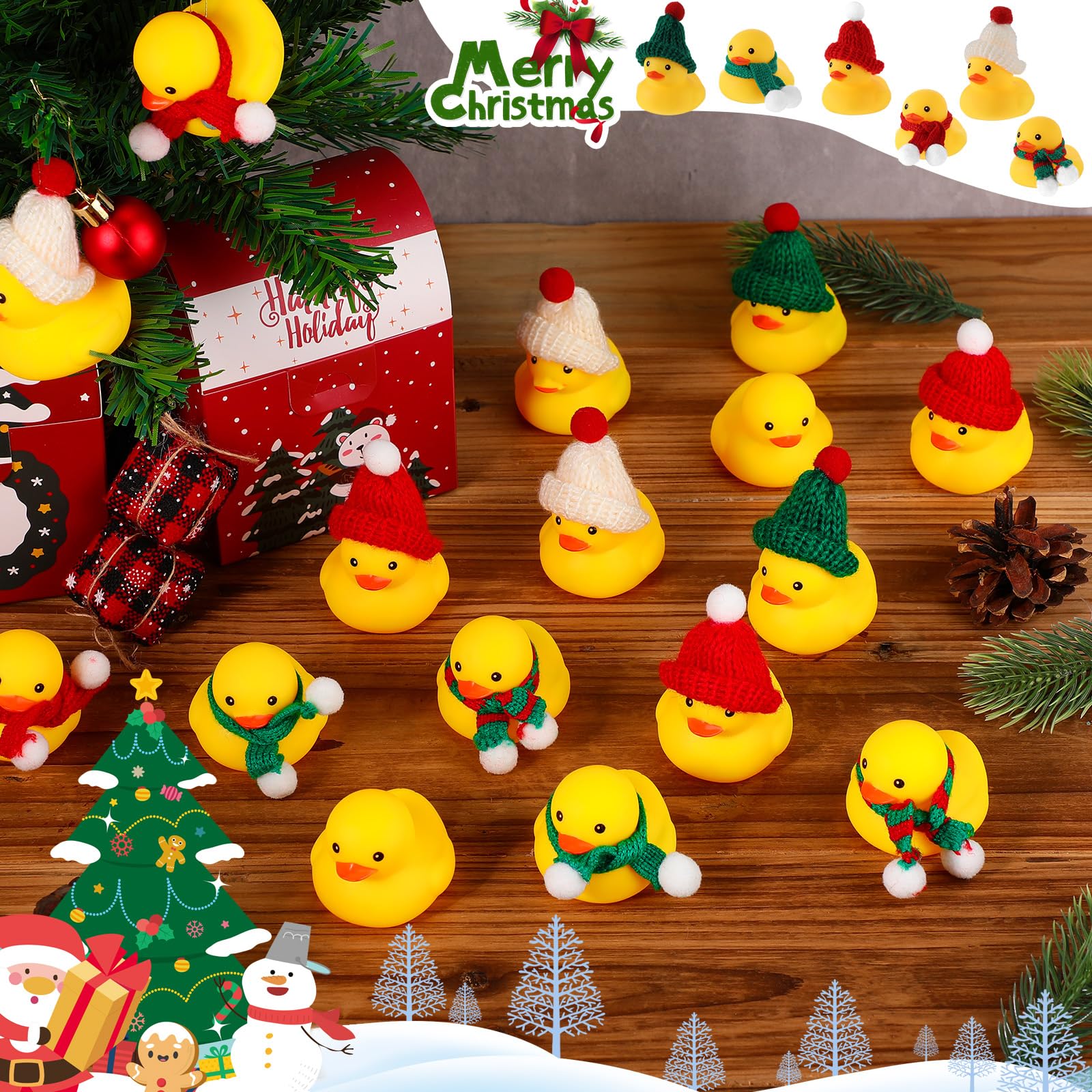 Snapklik.com : Jerify 72 Pieces Christmas Rubber Ducks