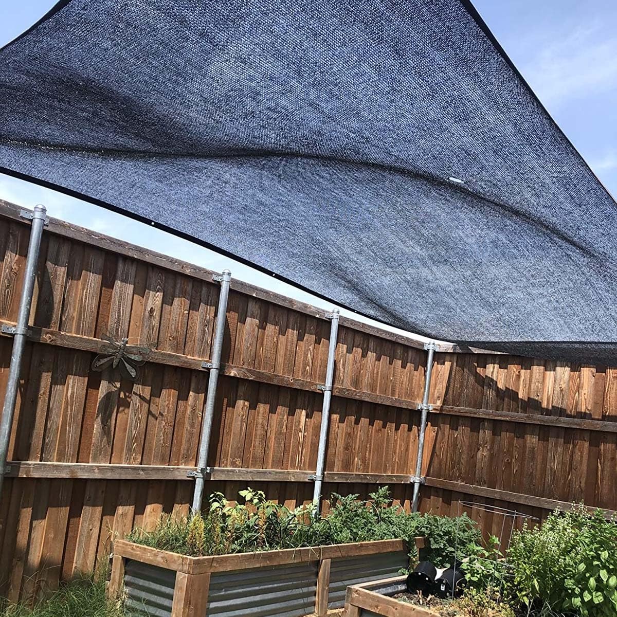 Tela de sombra con 90 % de protección UV, lona de malla de polietileno de alta densidad resistente de 30 x 50 pies para invernadero de jardín, ojales reforzados, ideal para privacidad de plantas y
