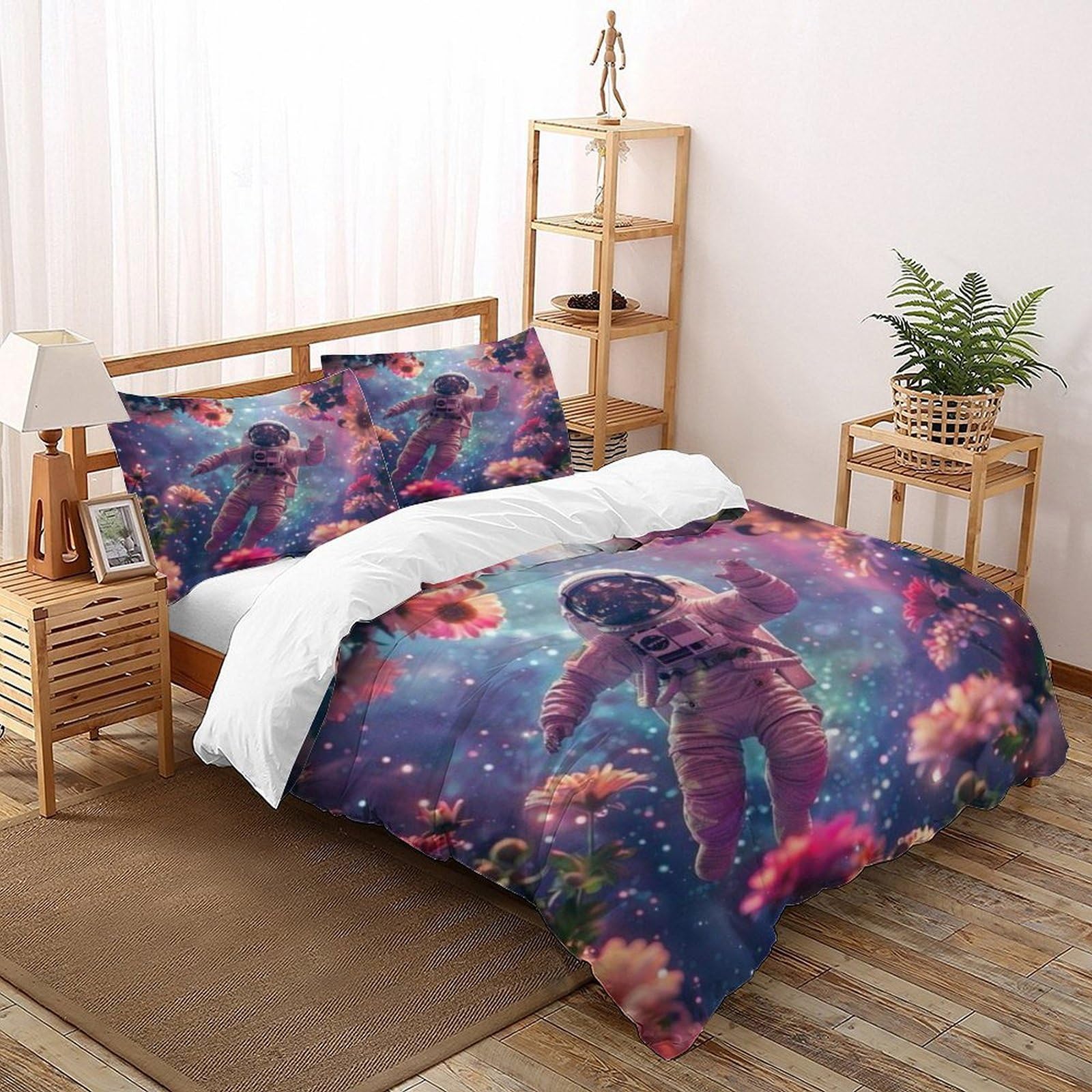 Housse de couette astronaute et galaxie pour une chambre d'enfant cosmique et moderne