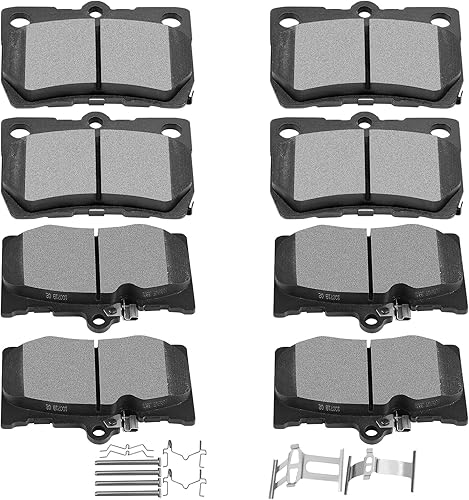 SCITOO D1118 D1113 Kit de pastillas de freno semimetálicas delanteras y traseras de repuesto para Lexus GS350 2007-2011, para Lexus GS430 2006-2007,