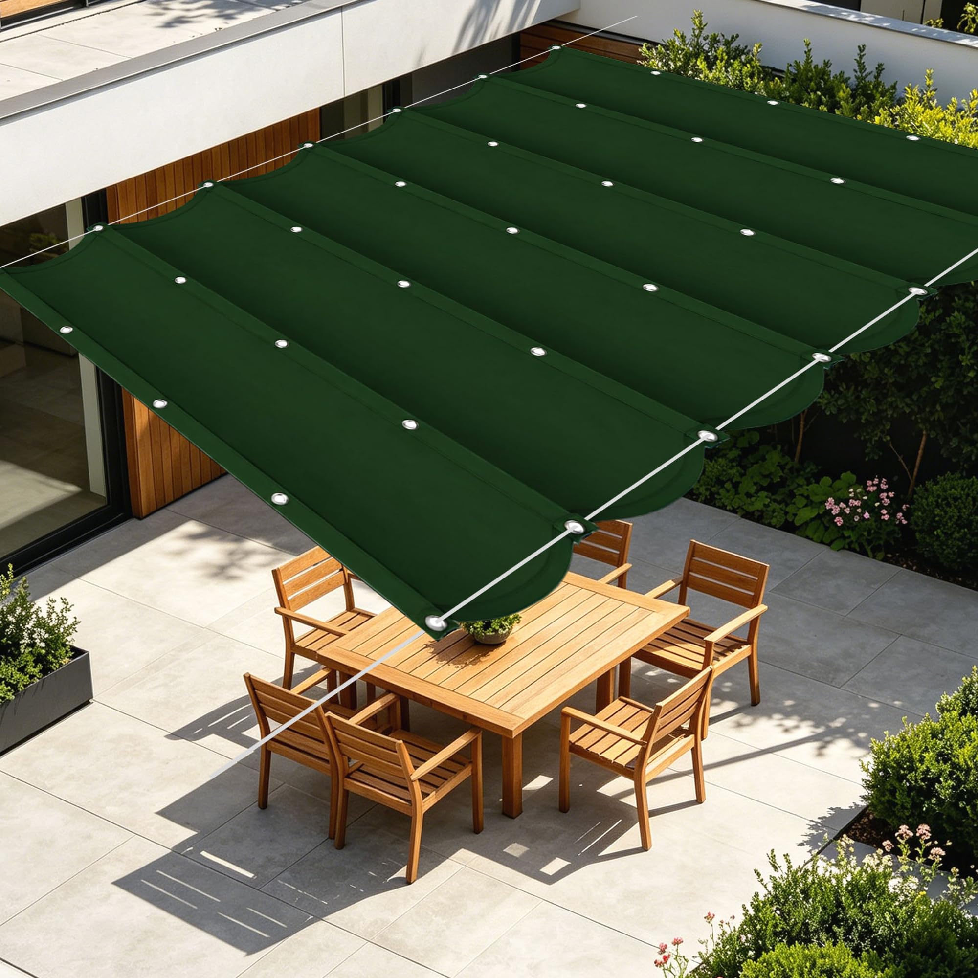 Filet d'ombrage rectangle avec oeillets bâche rétractable 4x4.8m