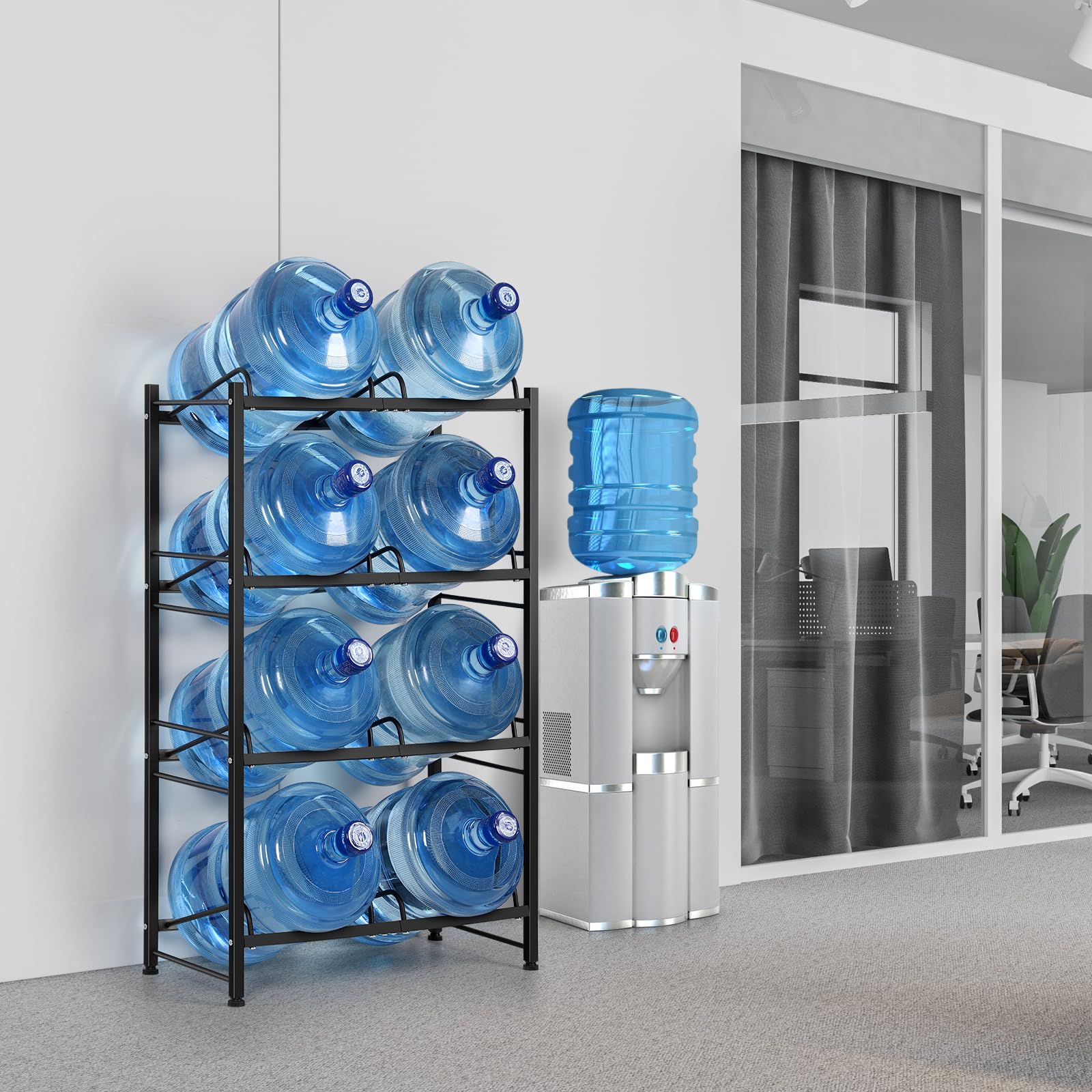 Water Cooler Jug Rack Heavy Duty 5 Gallon Water Bottle Holder 4 Tier