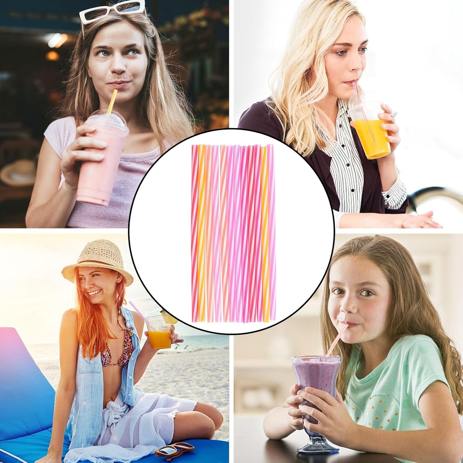 Colorful 12pcs Foldable Silicone Drinking Straws Reusable Leak-proof Beverage Straws for Household and Travel Use Random Color