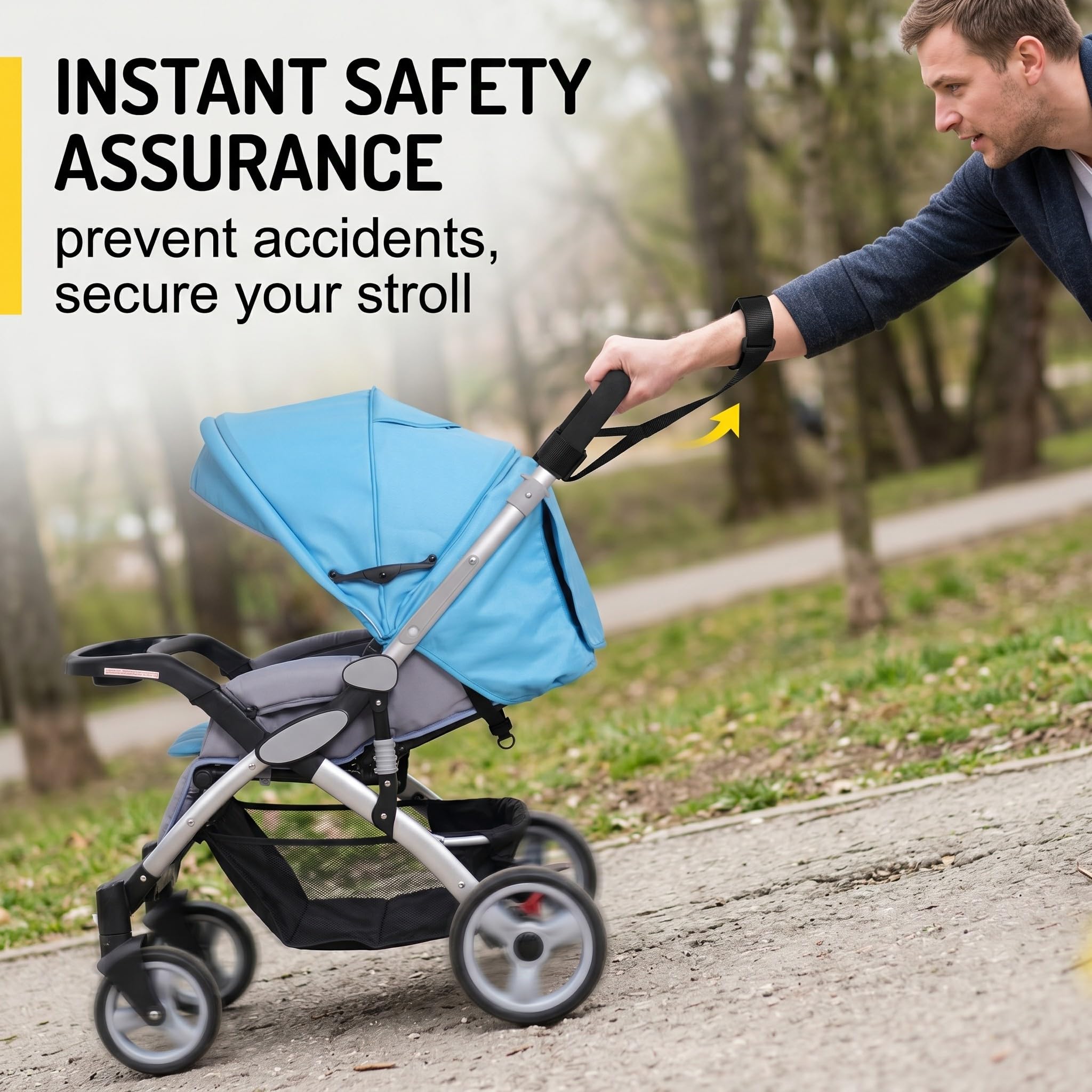 2 Pezzi Passeggino Imbracature Da Polso Passeggino Regolabile Passeggino Cinghie Passeggino Passeggino Passeggino Cintura Gancio Per Passeggino Per Sicurezza Anti-Skid Bambini (Nero)