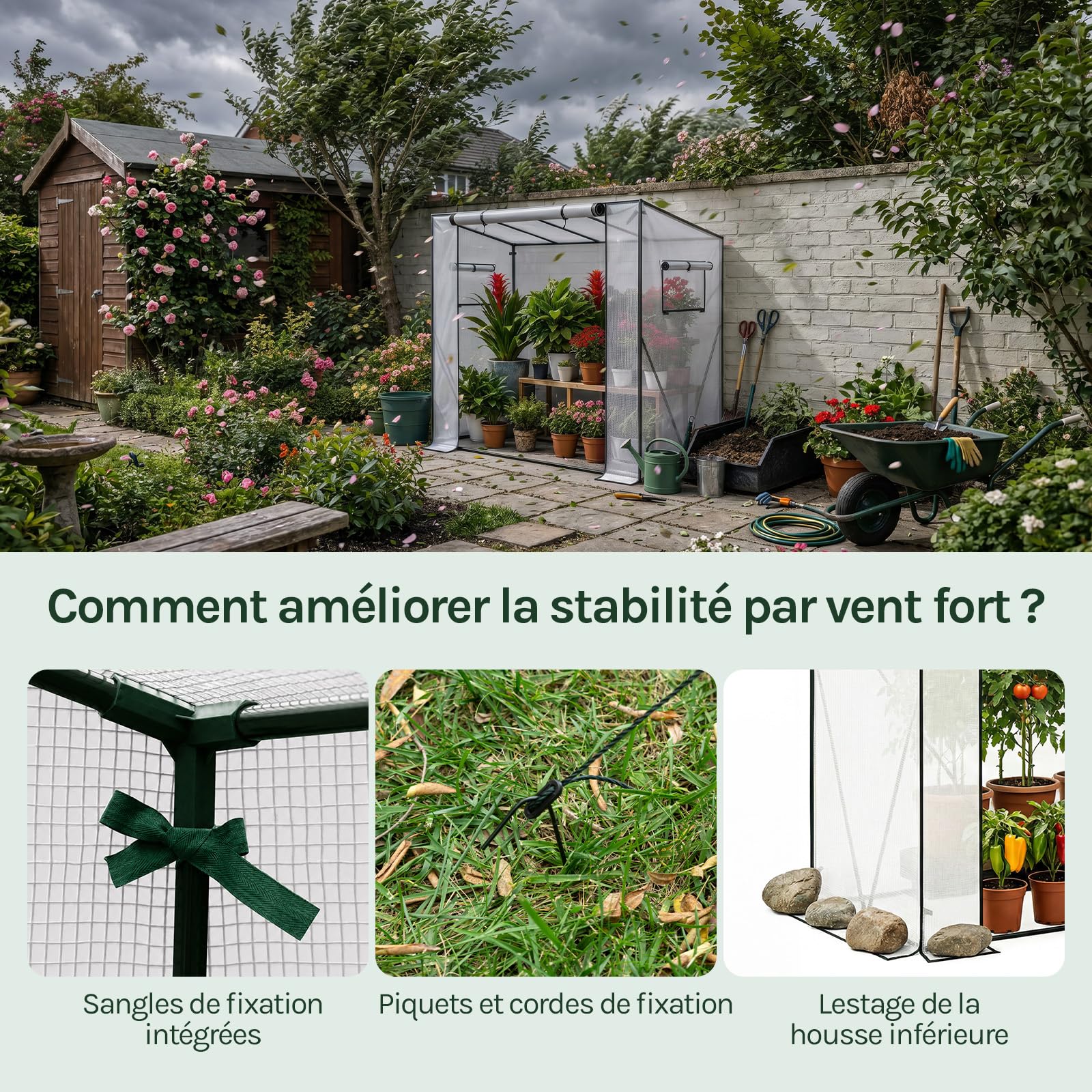 WOLTU Serre à Tomates PE, Translucide, Blanc, 200x77x146/169cm | Serre de Jardin; Imperméable; Polyvalente; Tous Temps; Jardin/Terrasse; Pour Plantes