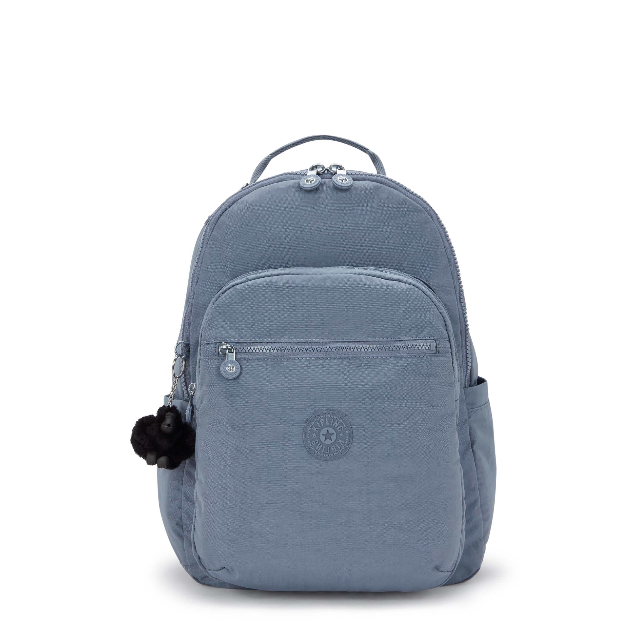 Kipling Women's Seoul 15" Laptop Backpack, Durable, Roomy with Padded Shoulder Straps, Built-In Protective Sleeve Blue Stone 12.75''L x 17.25''H x 8''D