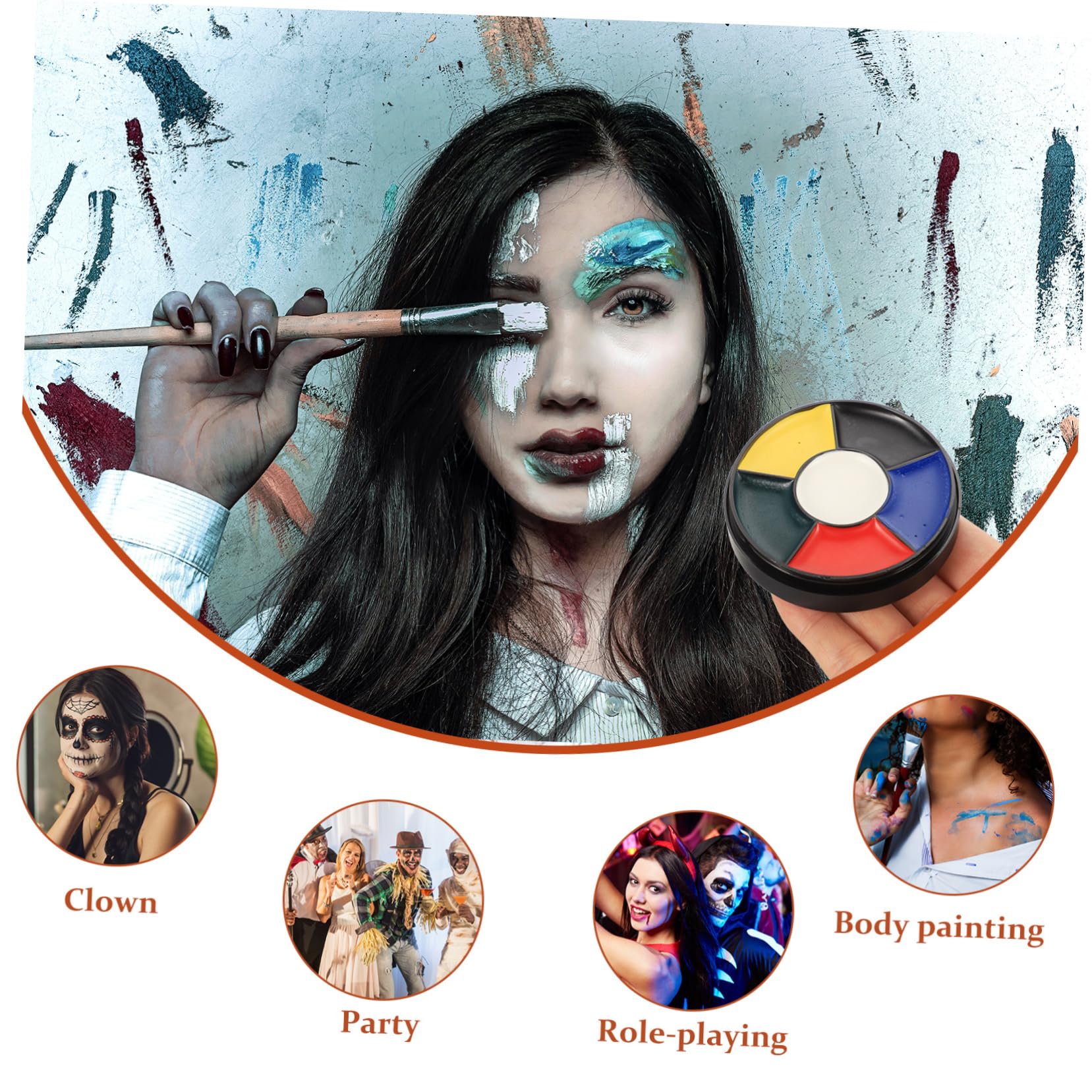 OSALADI 5 Piezas Pintura Facial de Halloween Colores Cosmético Base de Agua para Maquillaje Artístico y Especiales