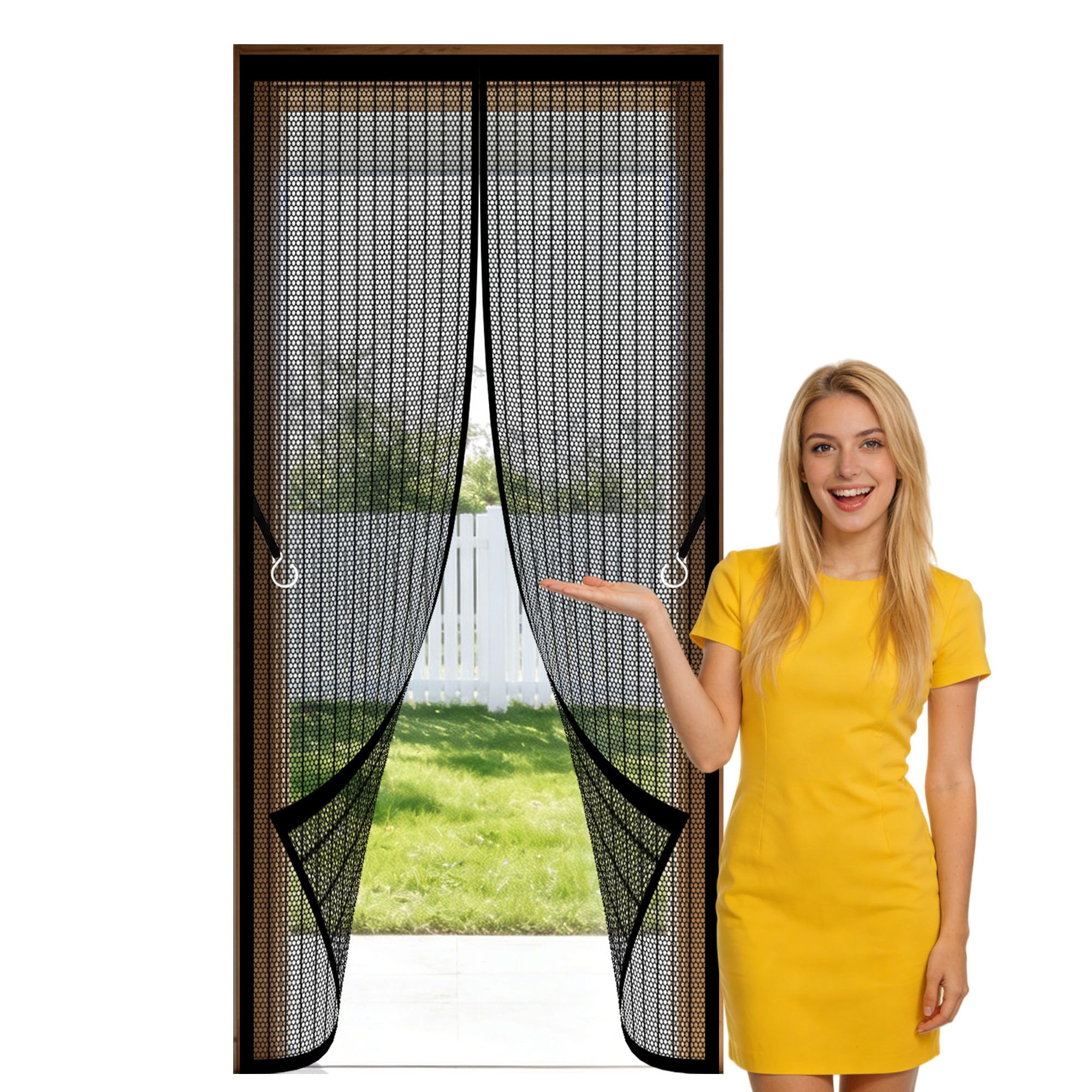 Moustiquaire porte sans perçage avec maille fine anti mouche