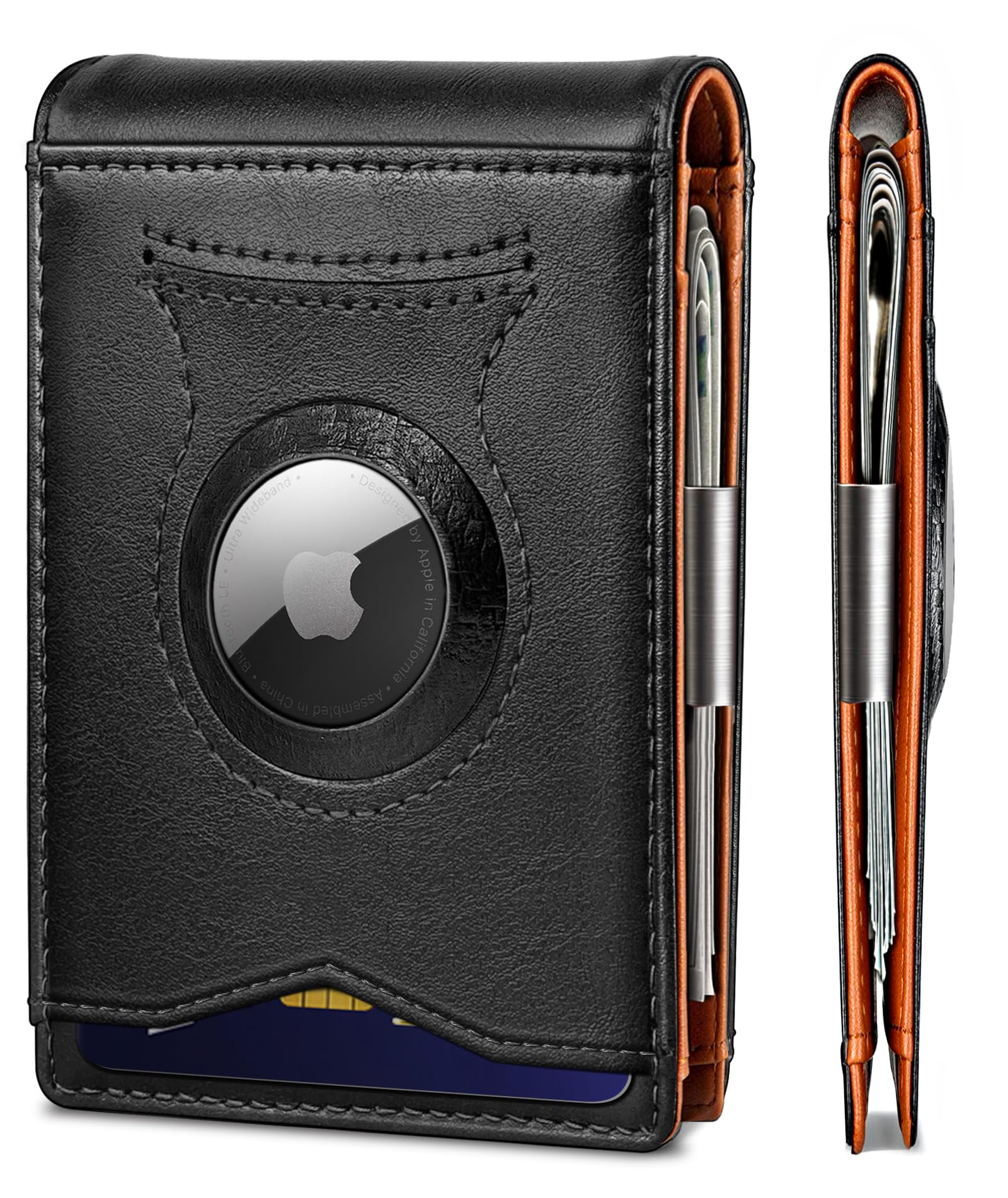 BULLIANT Men Wallet Airtag&amp;Standard Use,Slim Front Pocket Wallet Money Clip for Gifg Men RFID Blocking 11Cards
