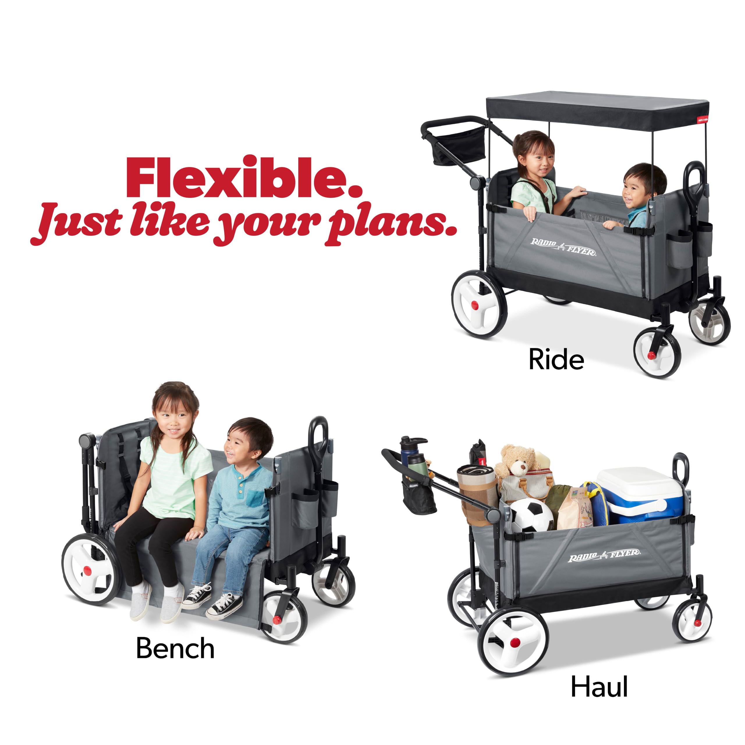 Radio Flyer City Luxe Stroll 'N Wagon, for Ages 1+, Stroller Wagon for Kids