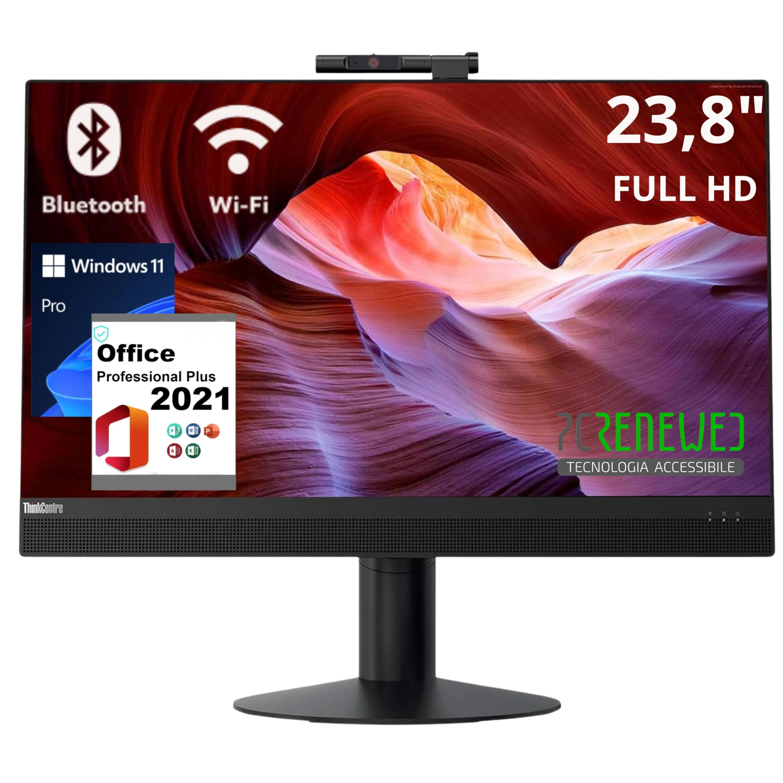 Lenovo PC Fixe Tout-en-Un, écran 24