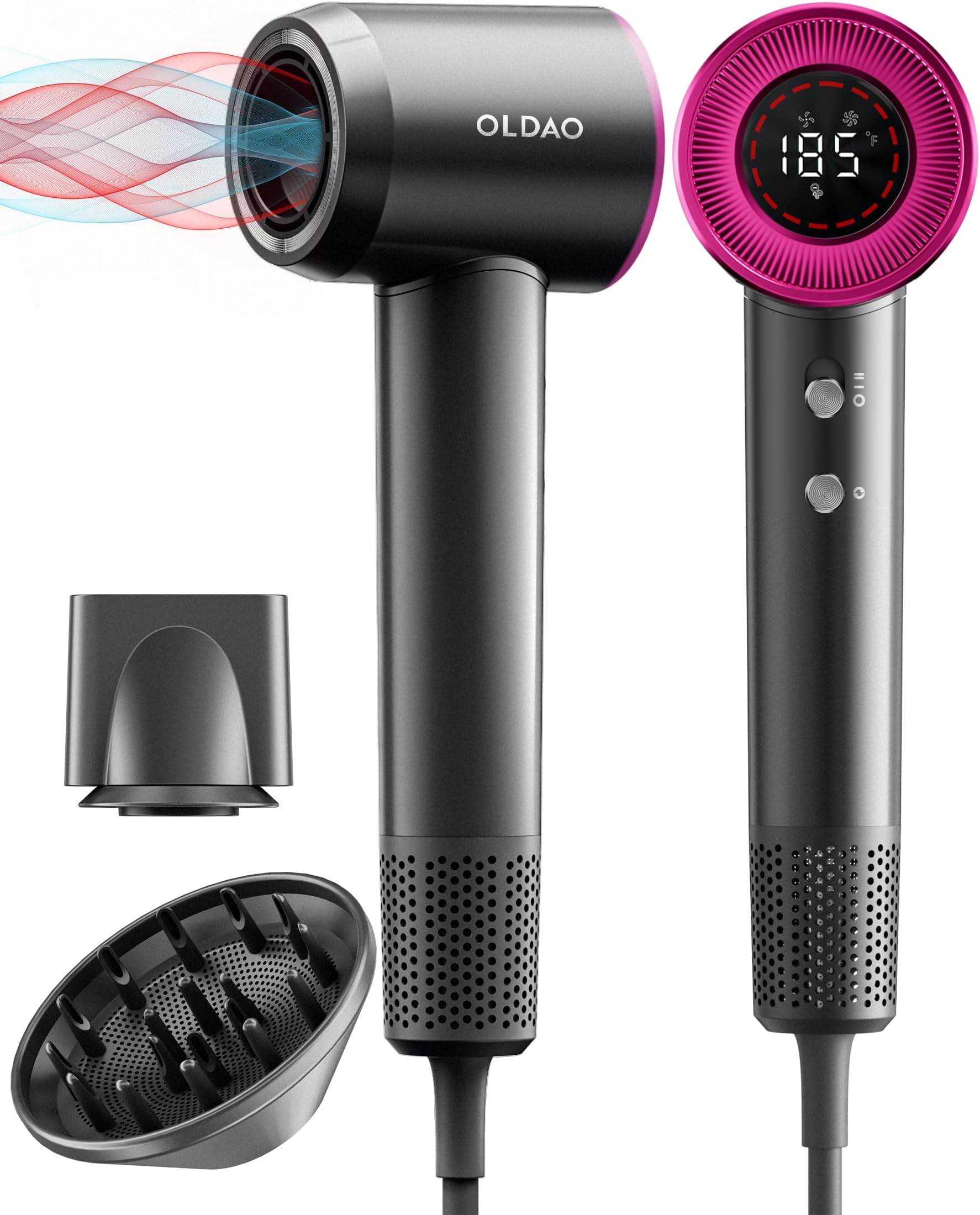 COSHARE Hair Dryer, Negative Ionic Blow Dryer with Essence Ring Low Noise Thermo