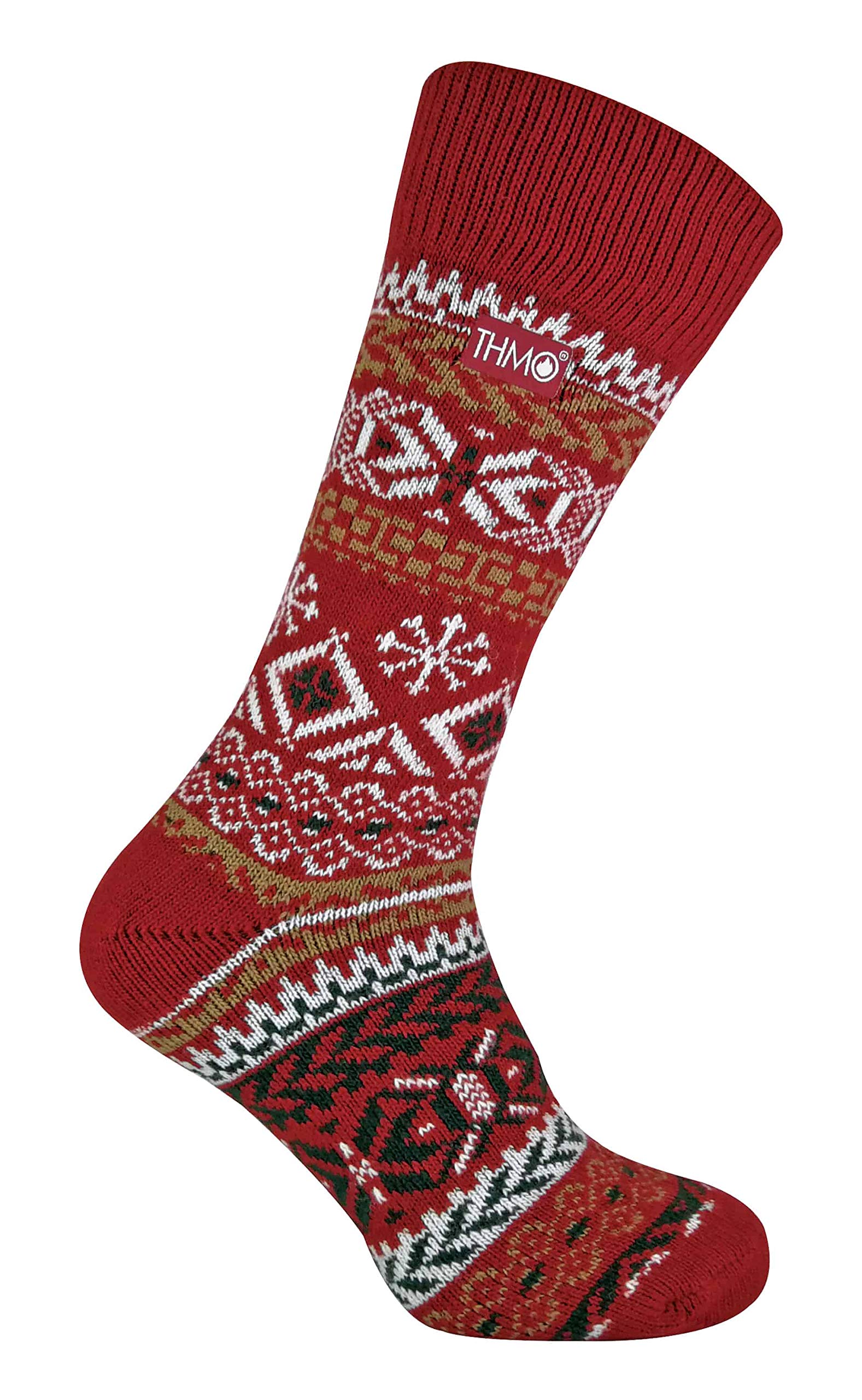 THMO Men's Wool Blend Thermal Socks - Red - Size 6-11