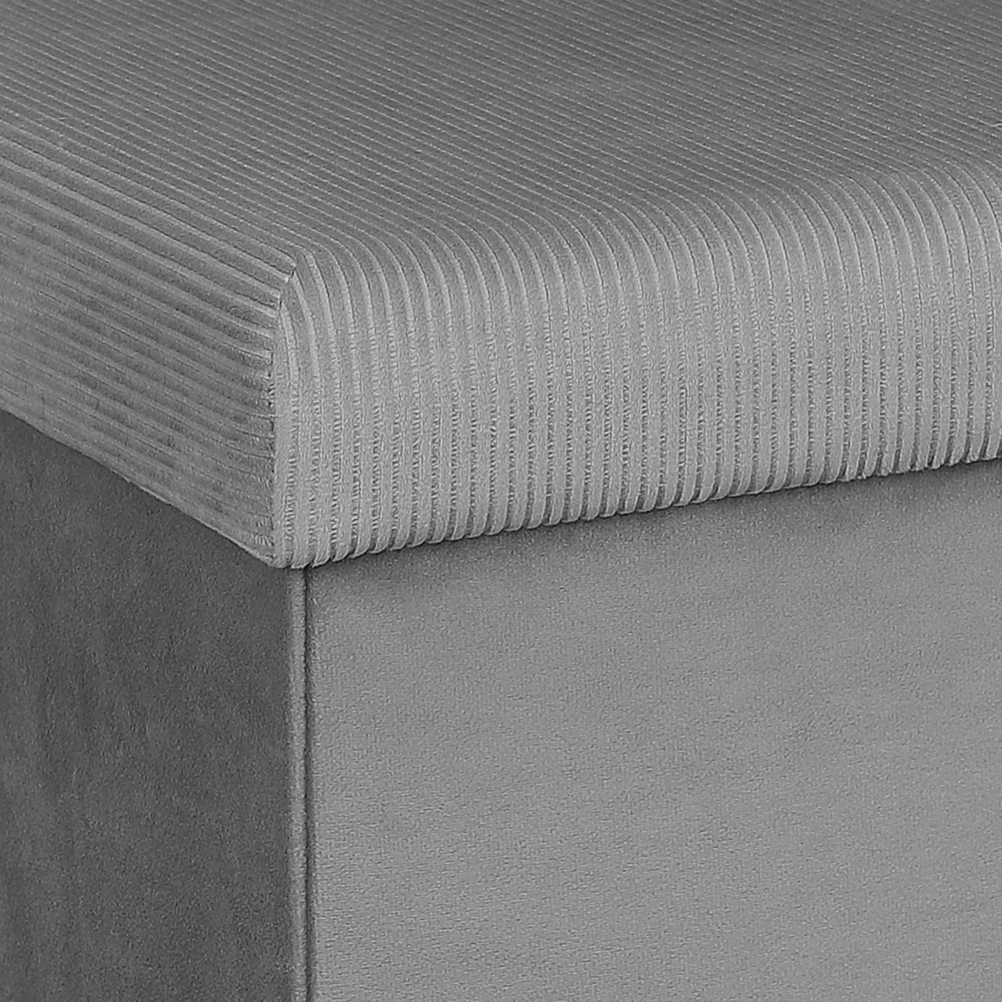 Home Deco Factory HD6810 - Cassapanca Pieghevole, salvaspazio, in Velluto, in Poliestere, Legno, MDF, Grigio, 38 x 38 x 38 cm