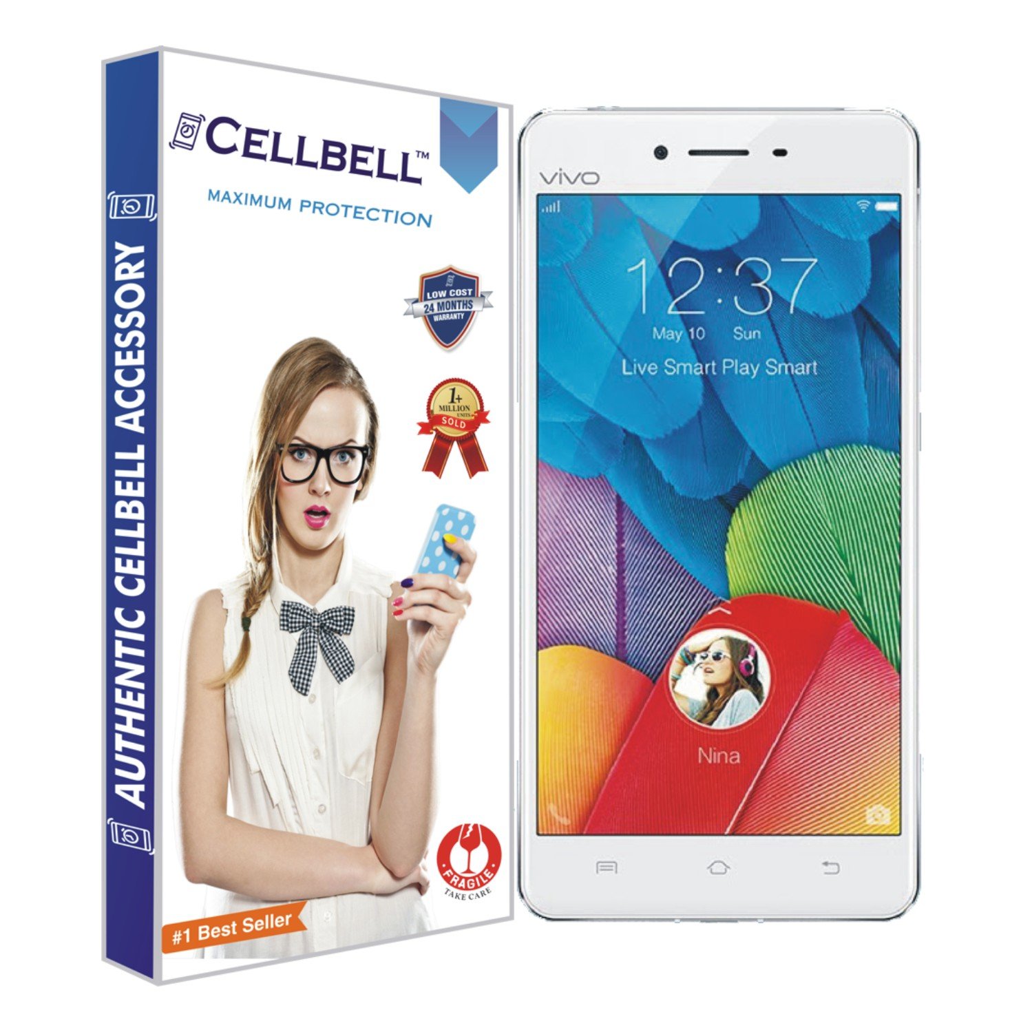 CELLBELL Shatterproof, Glossy-Finish Screen Protector for Vivo X5 PRO - Transparent