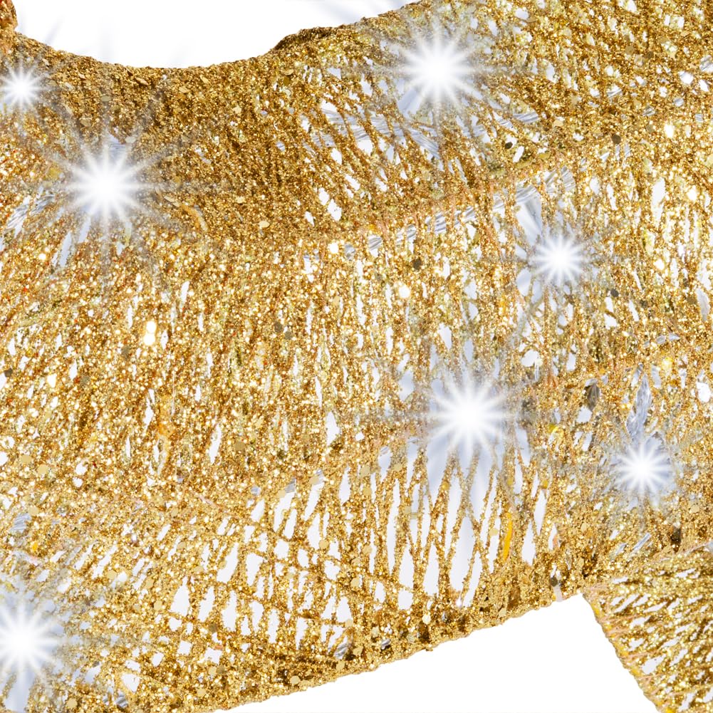 BAKAJI Renna Natalizia Luminosa XXL con Slitta per Esterno con 8 Funzioni di Luce, Decorazione Natalizia 120 cm Altezza, Decorazioni Addobbi LED di Natale per Giardino (Bianco Freddo)