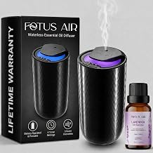 Waterless Essential Oil Diffuser Starter Kit with 15ml French Lavender Oil, Cordless Rechargeable, 600 Sq Ft, Battery Operated, Adjustable Intensity & Timer, Aromatherapy for Home, Car