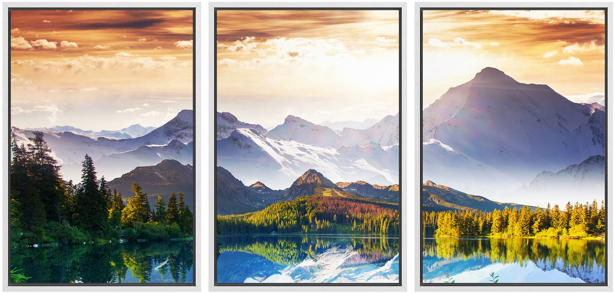 Amazon.co.jp: wall26 - 3ピース フレーム入りキャンバスウォール