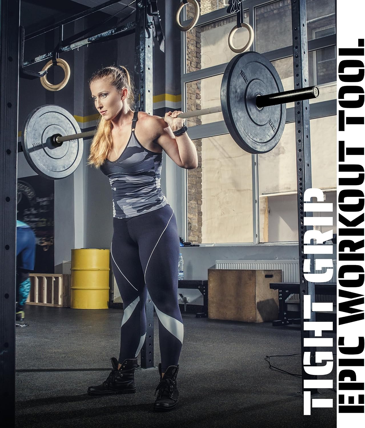 Tribe WOD Olympus Barbell Bar & Weight Bar - Durable, Bend-proof for Men and Women, Multipurpose Cerakote Weightlifting and Powerlifting Barbell for Home and Gym - Maximum Training Adaptability