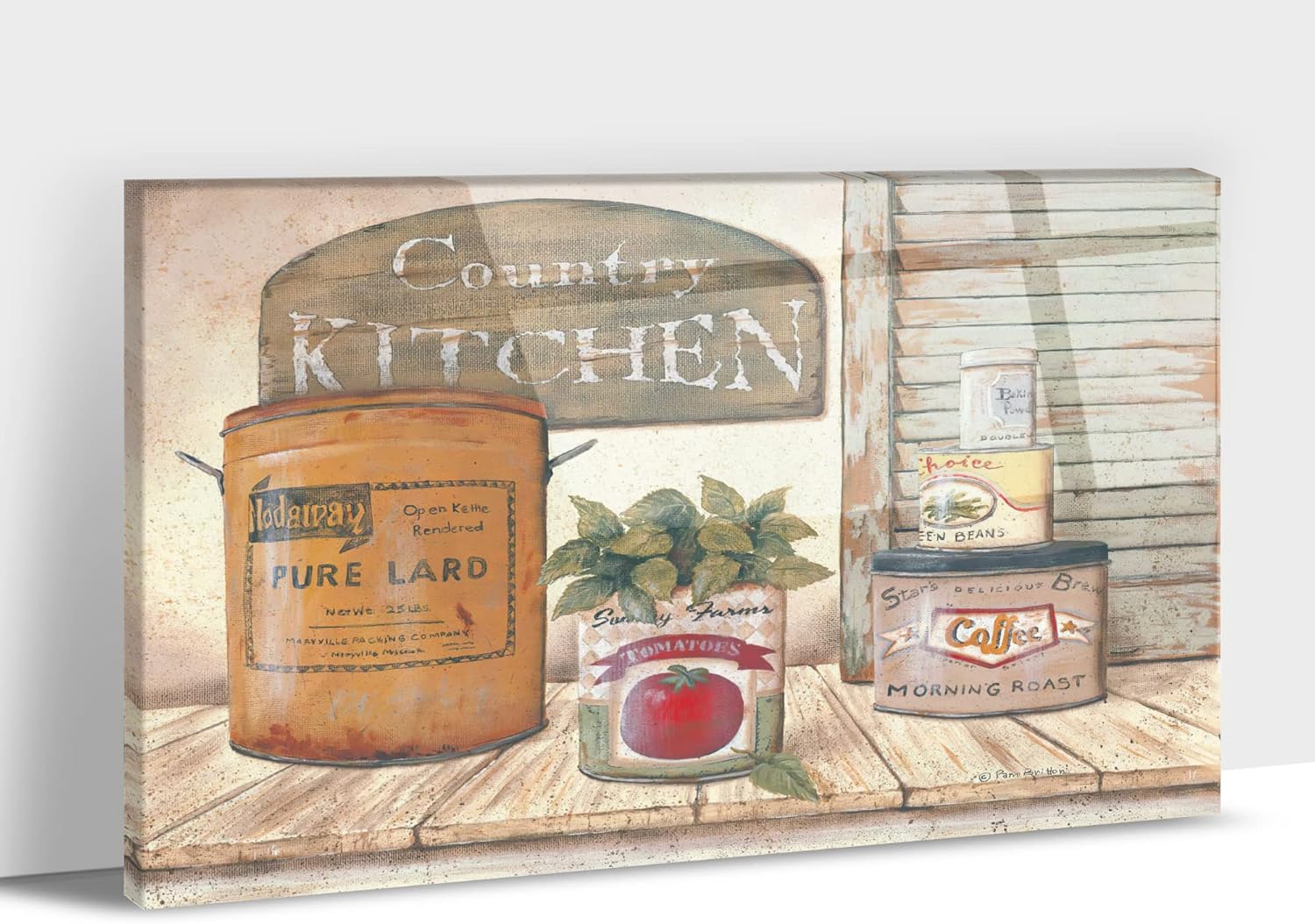 Farmhouse Kitchen Wall Art, Rustic Kitchen Canvas Prints