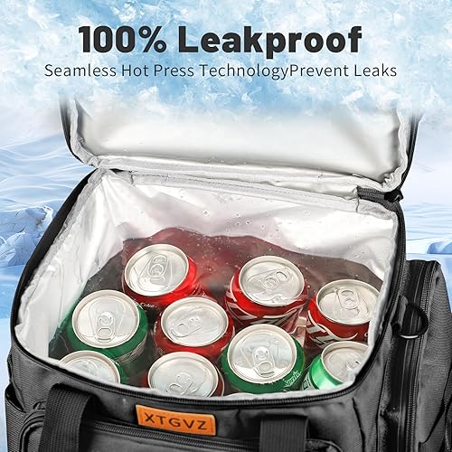 Miniatura 7 de Lonchera aislada para hombres, lonchera grande para hombre, para el trabajo, lonchera para adultos con compartimentos dobles y soporte para botella