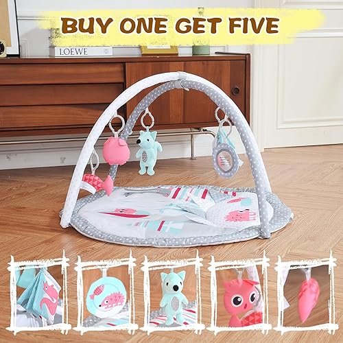 Miniatura 4 de Edredón reversible para actividades infantiles, gimnasio y tapete de juego para bebés y niños pequeños, centro de actividades de desarrollo y tapete