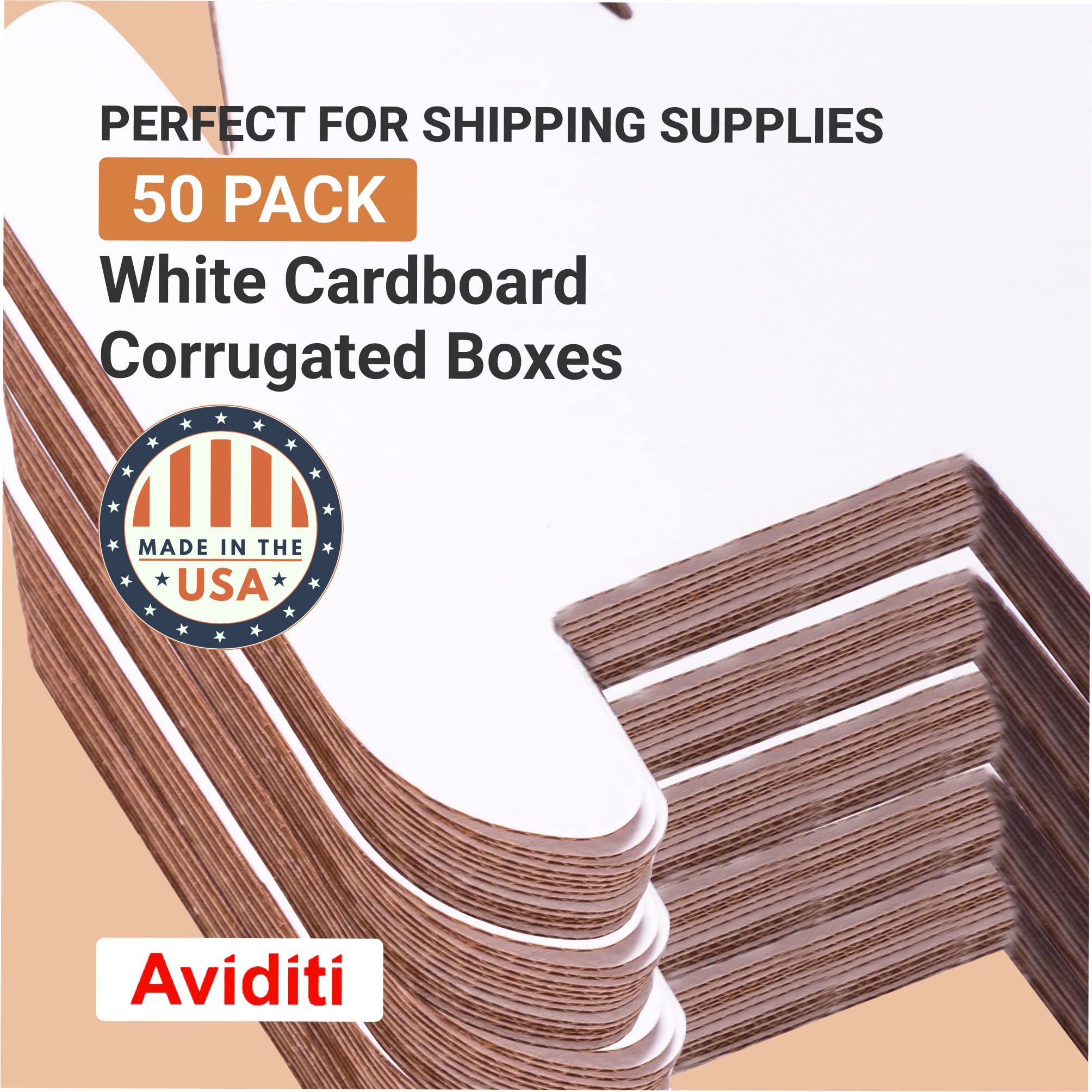 Aviditi m3318 cuadrado corrugado Tubo de correo, 18 "x 3" x 3 "altura, Oyster blanco (paquete de 25)