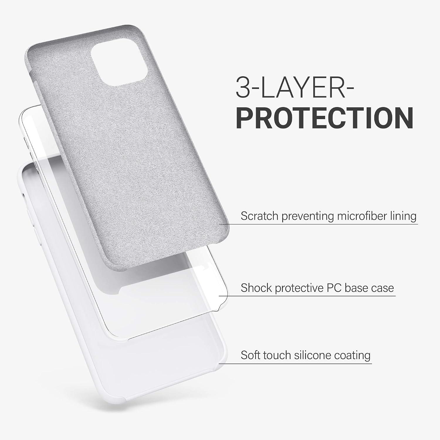 kwmobile Case Compatible with Apple iPhone 11 Pro Case - TPU Silicone Phone Cover with Soft Finish - White