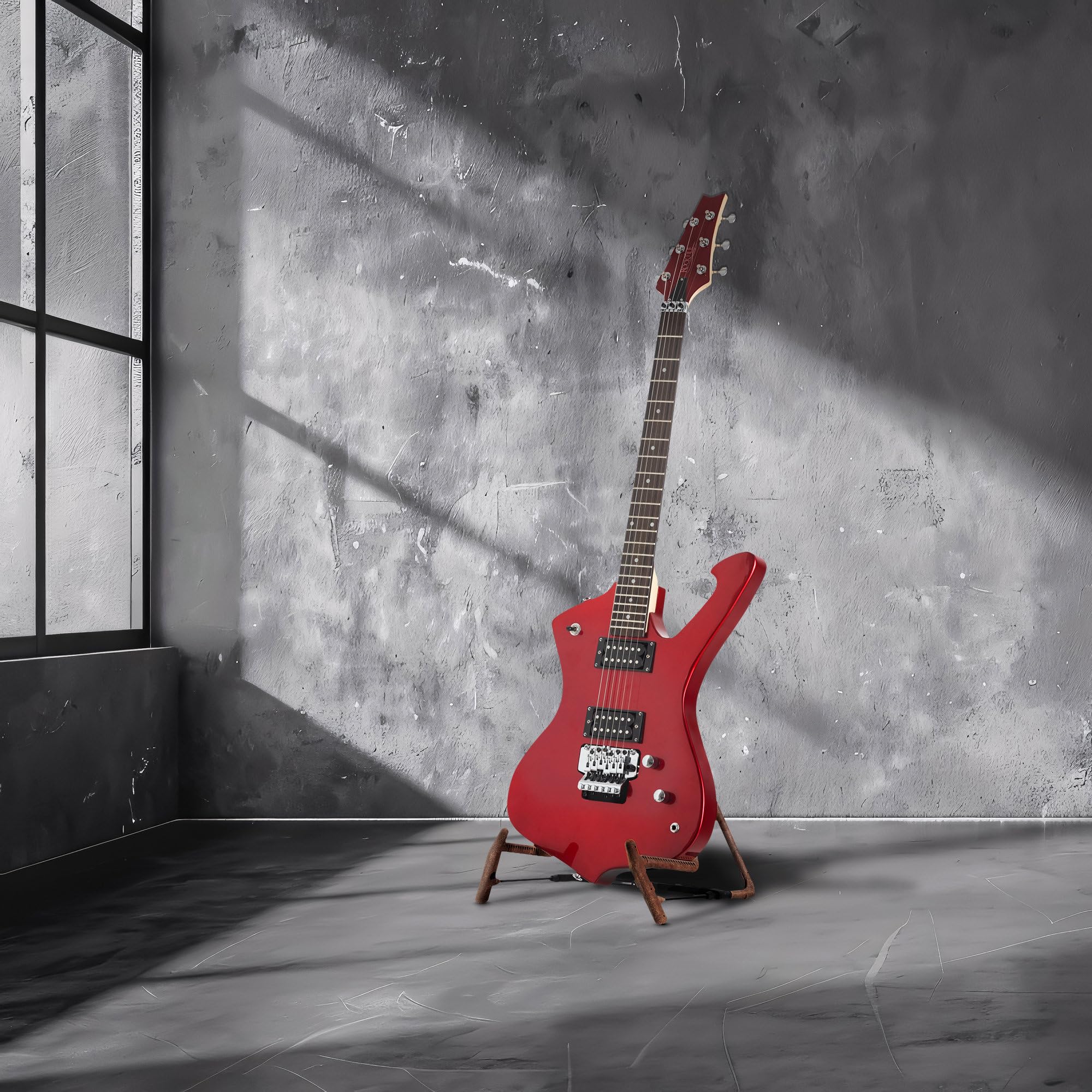 Rocktile Sidewinder E-Guitar, Modello: Sidewinder, Corpo: Tiglio, Scala: 25 | Manico: Acero avvitato, 2 Humbucker Pickup, 22 Tasti Medium Jumbo, 5" (648 mm), Tastiera: legno duro selezionato, Inlay: Dot
