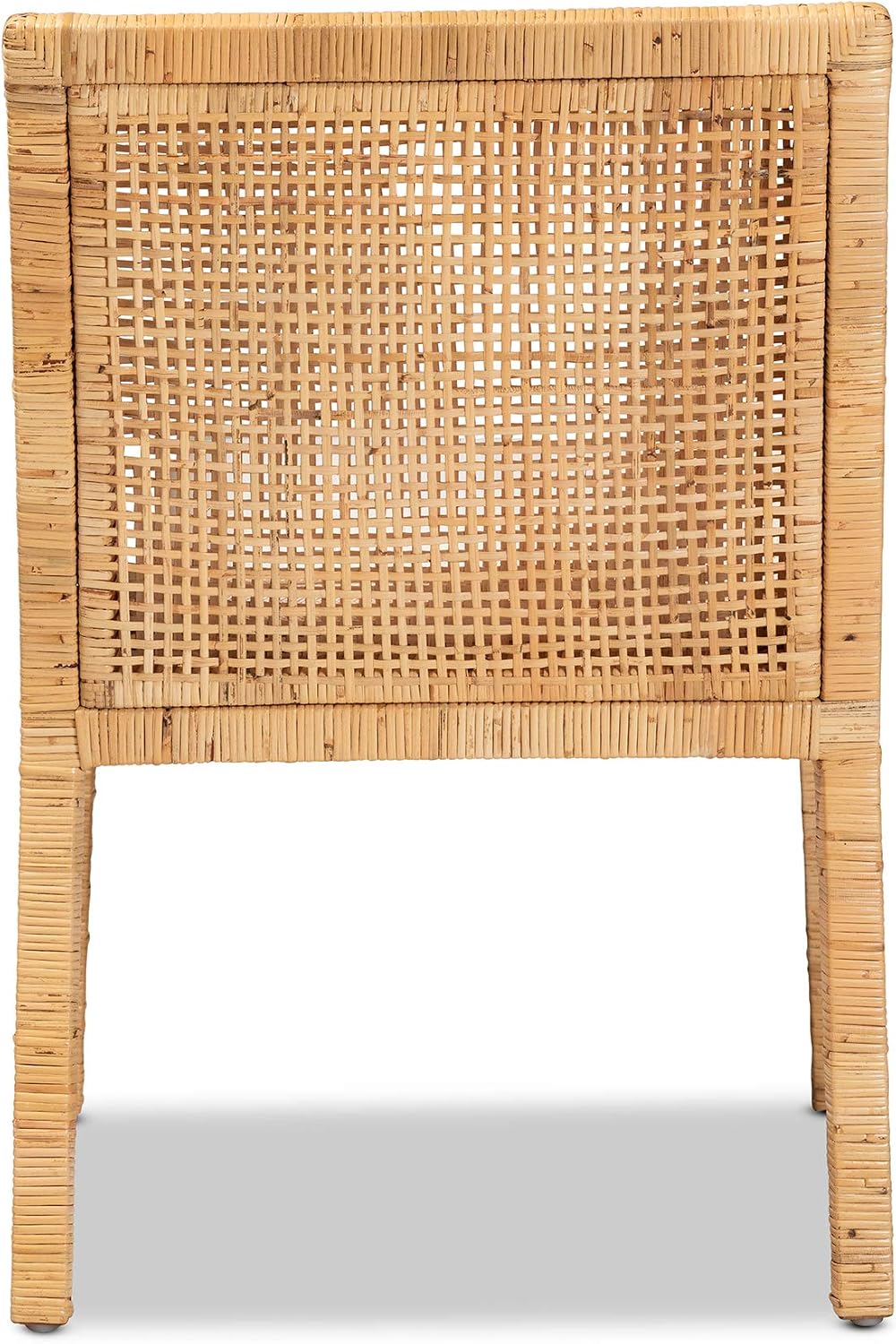Baxton Studio Karis Chairs, Natural/White Natural/White 23.4D x 22.6W x 34H in