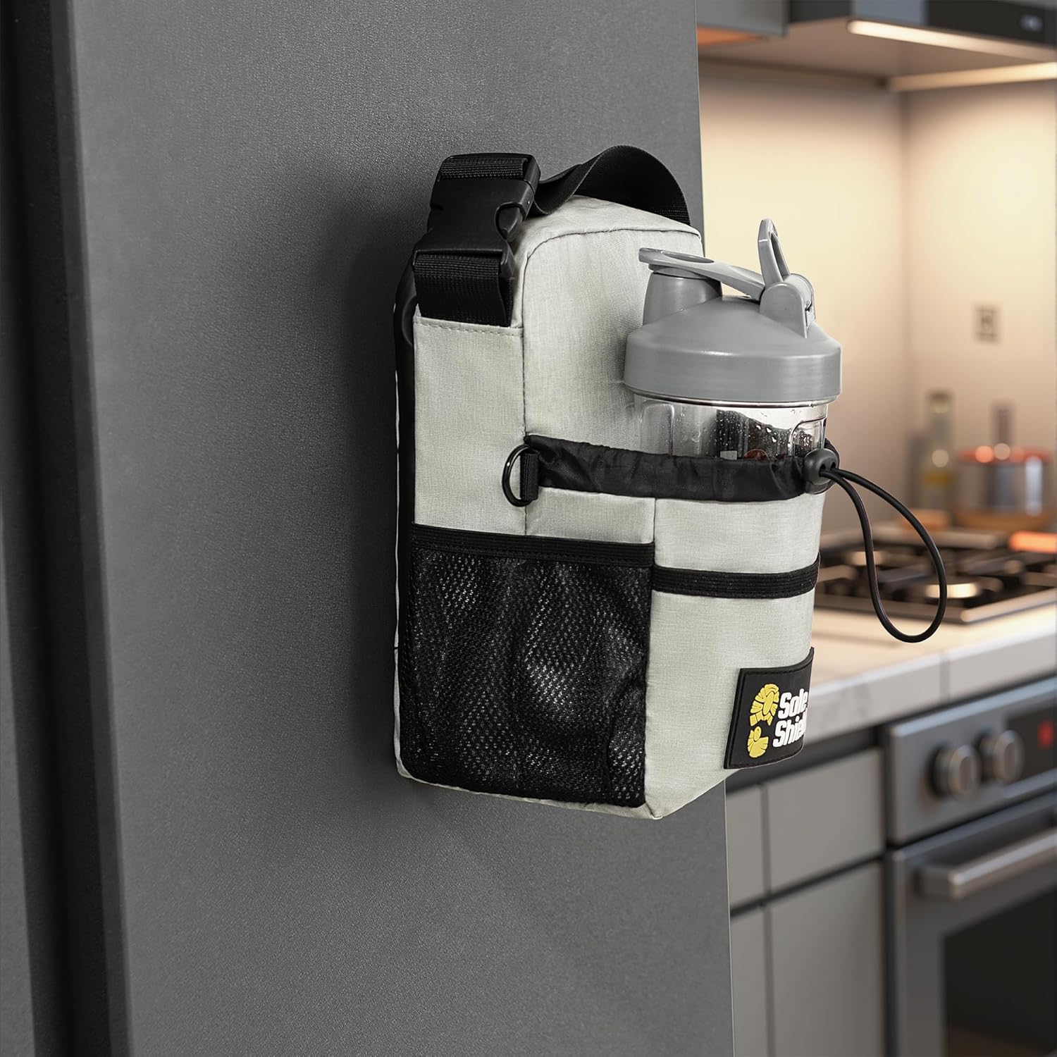 SoleShieldz Magnetic Gym Bag with Water Bottle Holder | Versatile Crossbody Travel Bag for Men & Women | Waterproof | Mini Sling Bag with Compartments for Phone & Gym Essentials - Image 6