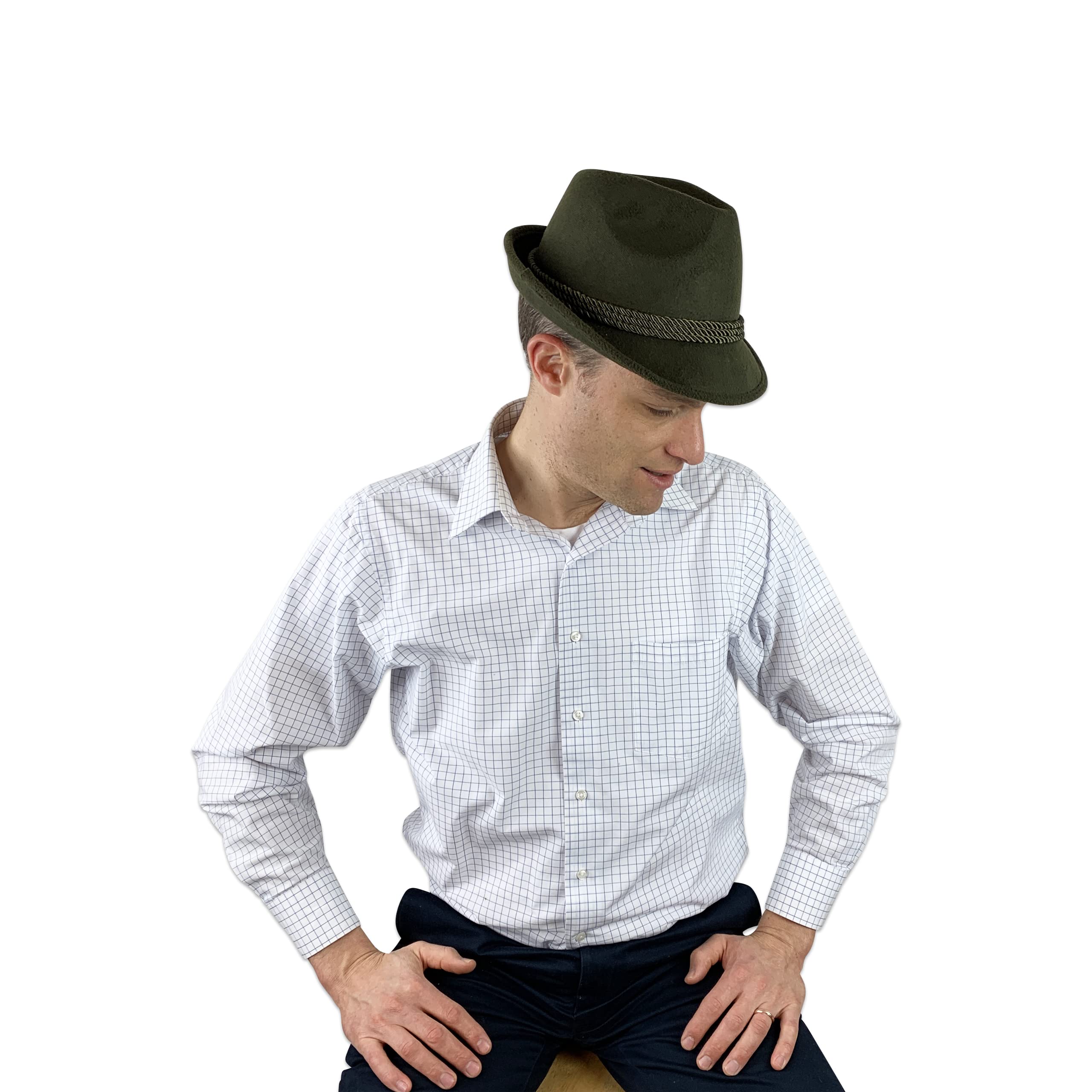 Essence of Europe Gifts Green German Themed Costume Fedora Hat XL | Oktoberfest Haus