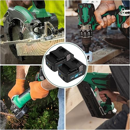 Miniatura 8 de Paquete de 2 baterías mejoradas de 6.0 Ah de alto rendimiento de 18 V para herramientas Hitachi BSL1815X BSL1815S BSL1830 BSL1830C 330139 330557