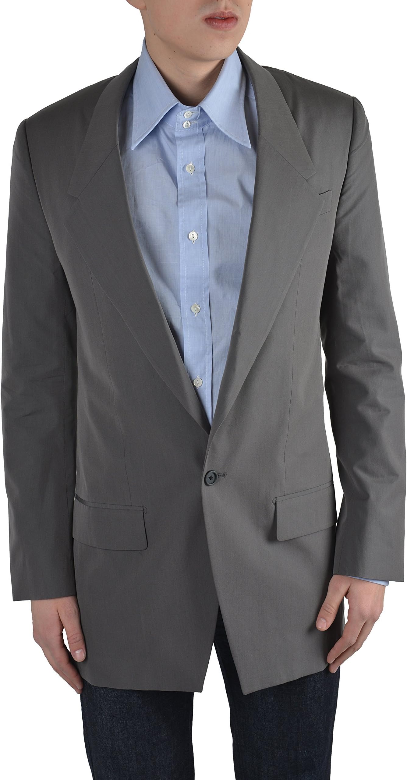 Dolce & Gabbana "Sicilia Men's Gray One Button Silk Blazer Size US 38 IT 48
