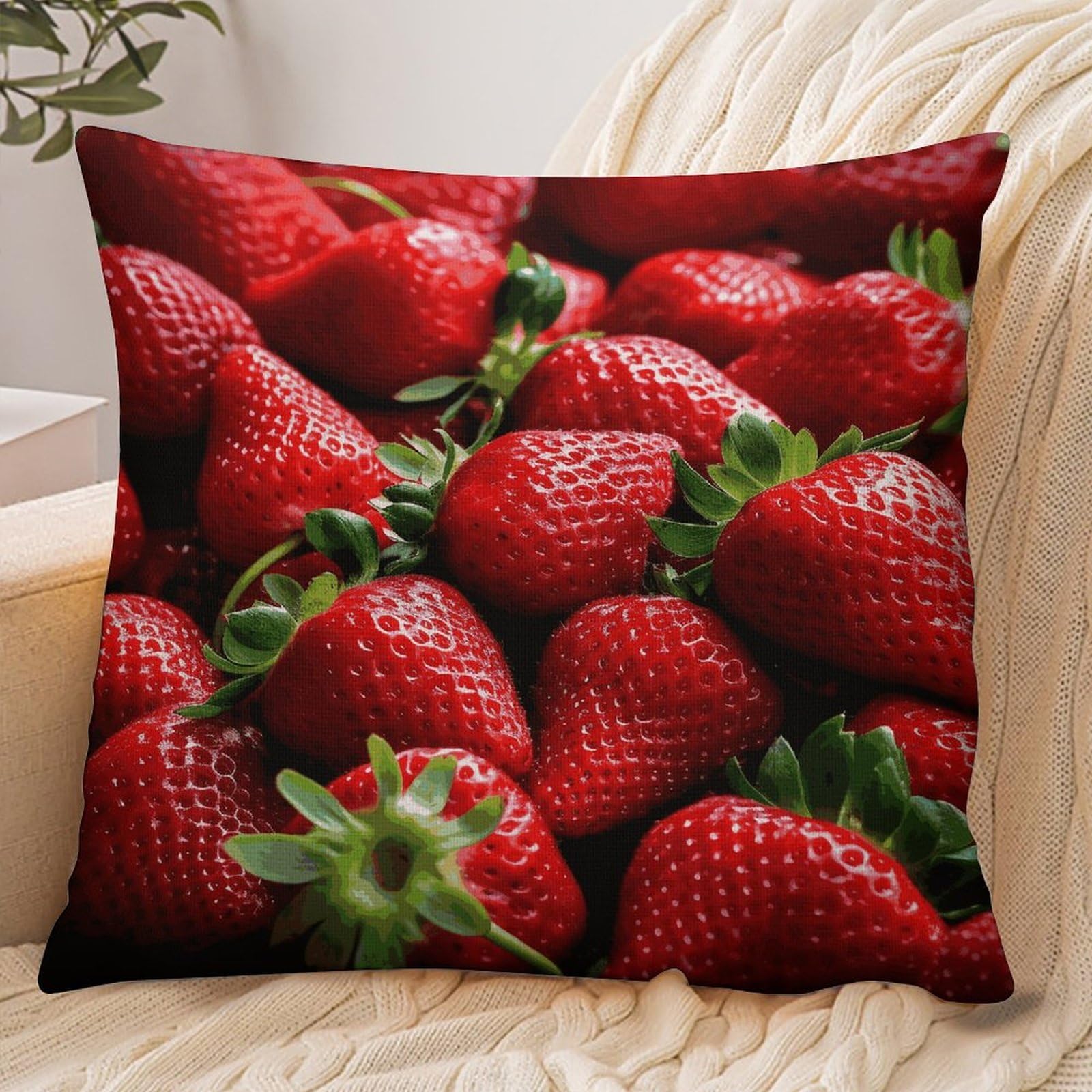 Fekiloot Style Fresh Strawberries Pillowcase Pillow Sham Pillow Case