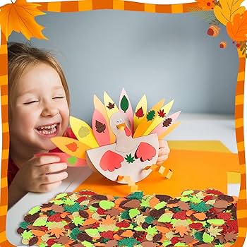 300 Herbst Aufkleber Glitzer - Bunte Blätter Für Dekoration | Thanksgiving & Halloween