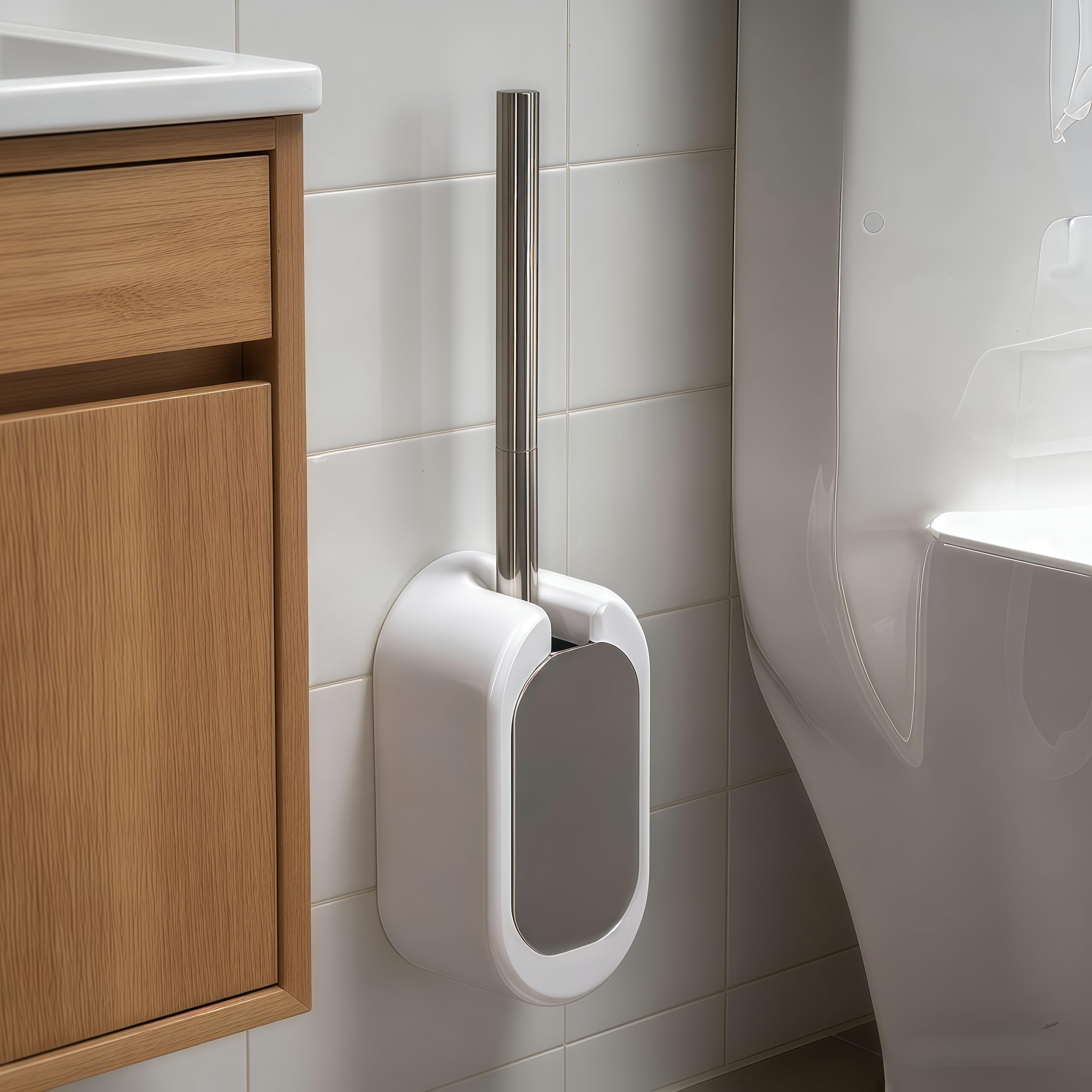 Set scopino for WC in ABS e acciaio inox