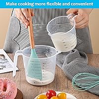 Vista 6 de Plastic Measuring Cup,3 Pack 4/2/1 Cup Clear Measuring Cups,Stackable Heat-resistant Cup Set with Handle Grip and Spout for Baking,Powder,Liquid