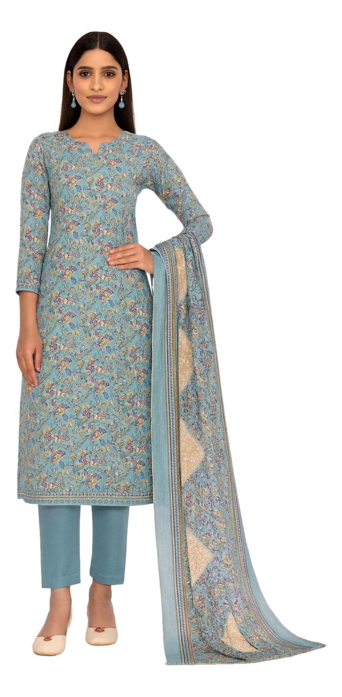 rosaniya Spun Wool Digital Floral Printed Pashmina Salwar suit for Women with Shawl for Winter wear (LAYLAp1000_Dress Material_Women Salwar Suit)-picture-11