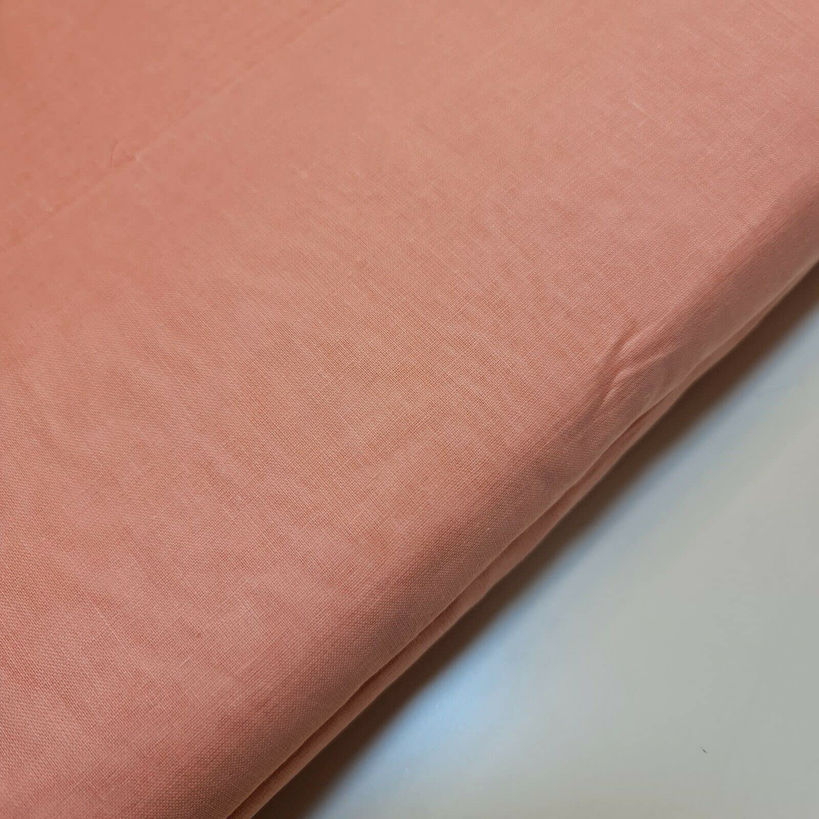 100% Cotton Soft Muslin Voile Cheesecloth Mulmul Fabric Draping Curtains 44" (2 Meter, Salmon Pink) — image 1