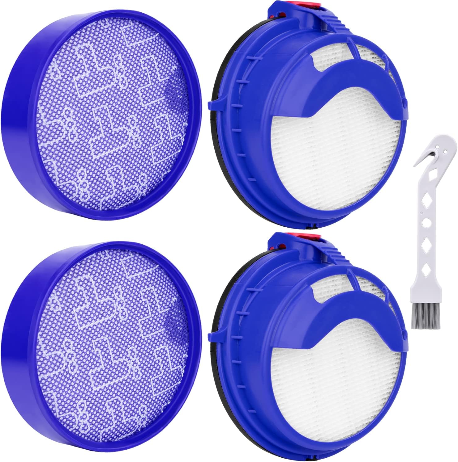 Filter Replacement Parts for Dyson DC25 Ball Vacuum Cleaner, 2 Pre-Motor Filters & 2 Post Motor HEPA Filters, Fits All DC25 Models -Compare to Part # 919171-02 and 916188-06