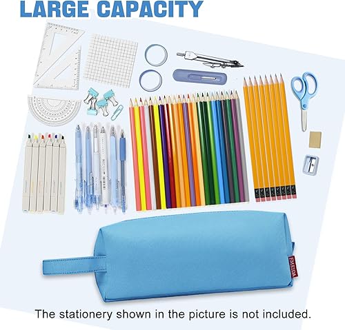 Miniatura 24 de Fmeida Estuche para lápices estético, bolsa de lápices de gran capacidad, estuche portátil para bolígrafos, oficina, papelería, bolsa de maquillaje