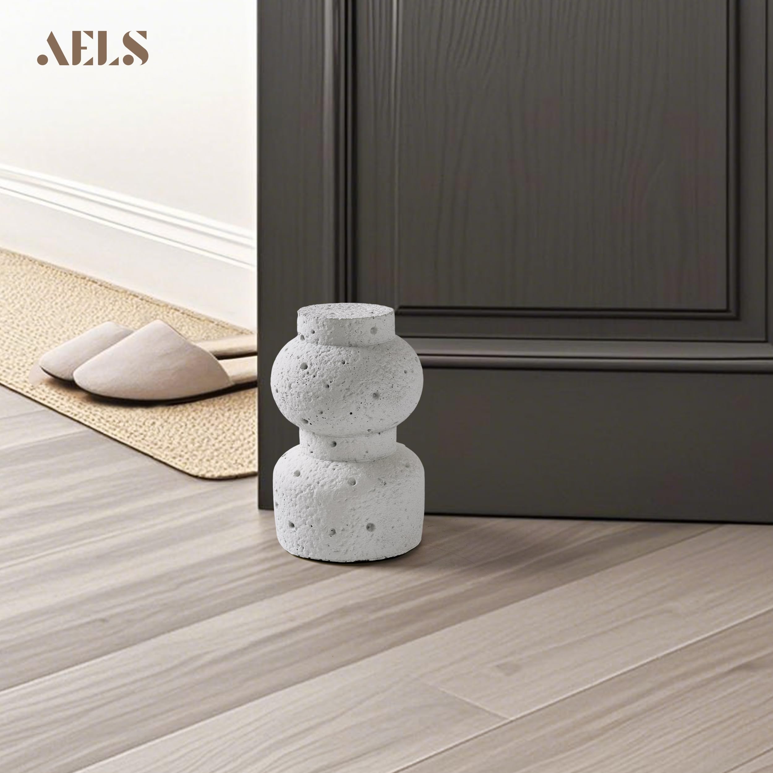 AELS Fermaporta decorativo testurizzato, resistente e senza trapano, design portatile per interni ed esterni, ideale per patio, cortile, giardino, elegante decorazione per la casa moderna di metà