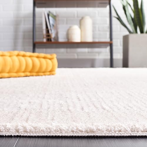 Miniatura 10 de Safavieh Melody Collection - Alfombra de área de 5 x 8 pies, color marfil y gris, diseño moderno, ideal para zonas de alto tráfico en sala de estar,