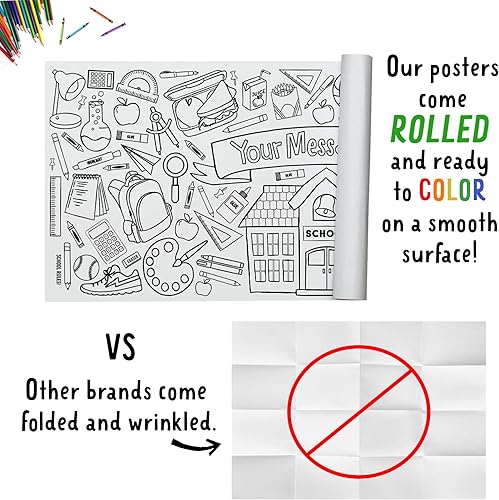 Vista 13 de Tiny Expressions - Mapa gigante para colorear de Estados Unidos para niños, enrollado, sin arrugas, 72 x 30 pulgadas, grande - Póster para colorear