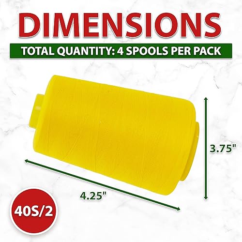 Vista 114 de Mandala Crafts - Hilo de coser multiusos de poliéster para máquina de coser de sarga, sobrehilado, acolchado Beige