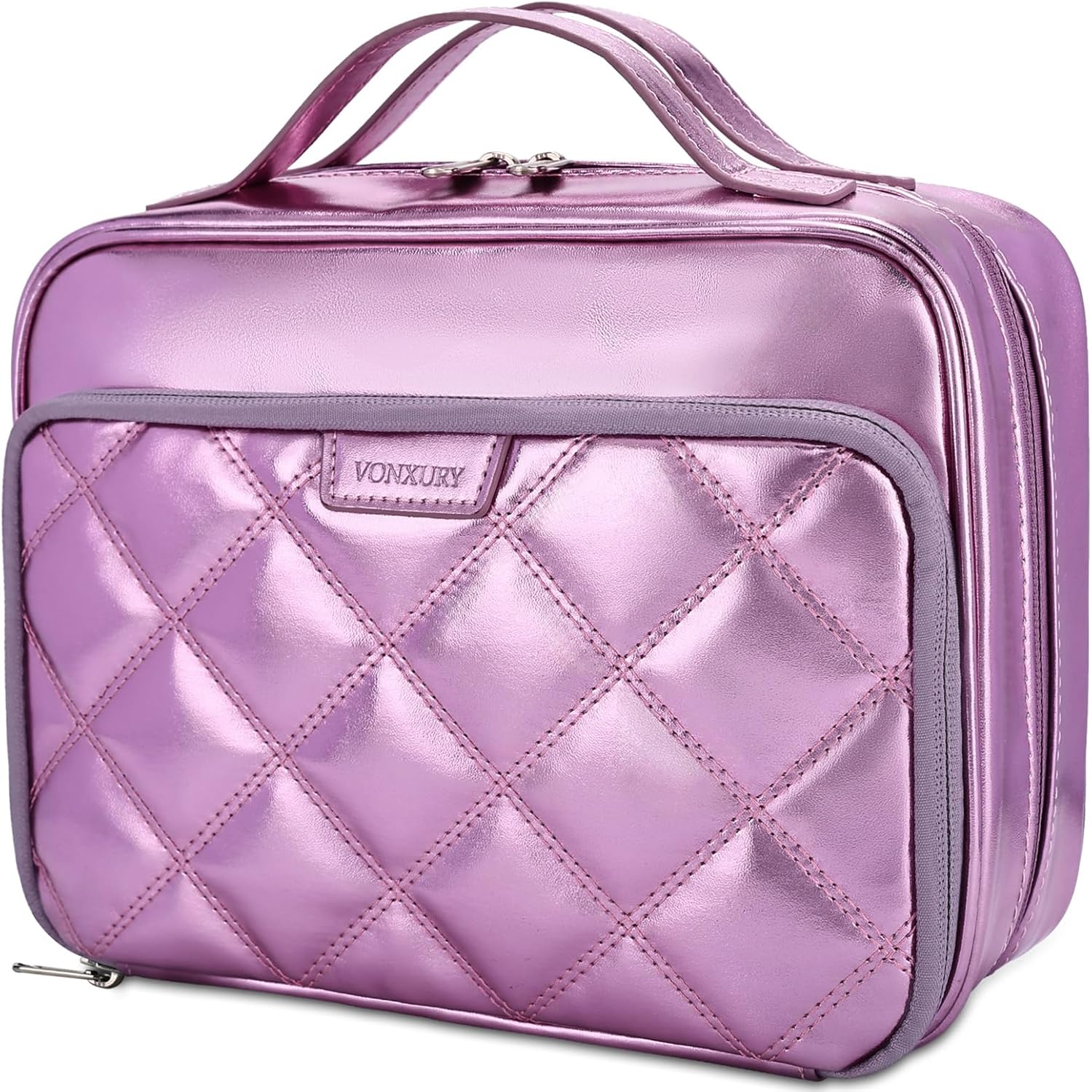 VX VONXURY Pencil Case, Large Capacity Pencil Pouch Portable Cosmetic Bag with 2 Detachable Layers 54 Slots Pen Organized (Pink)