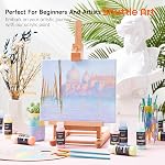 Shuttle Art 40 Pack Pastel Acrylic Paint Set, 30 Colors, 60ml/2oz Bottles, High Viscosity, Water-proof Paint With 10 Paint Brushes for Painting &Crafting on Canvas, Rock, Ceramic, Fabric