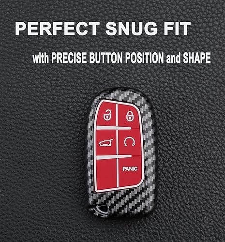 Miniatura 10 de Funda para llavero para Jeep Grand Cherokee Renegade Chrysler 200 300 Dodge RAM Durango Charger Challenger Journey Dart Fiat 5 botones sin llave,