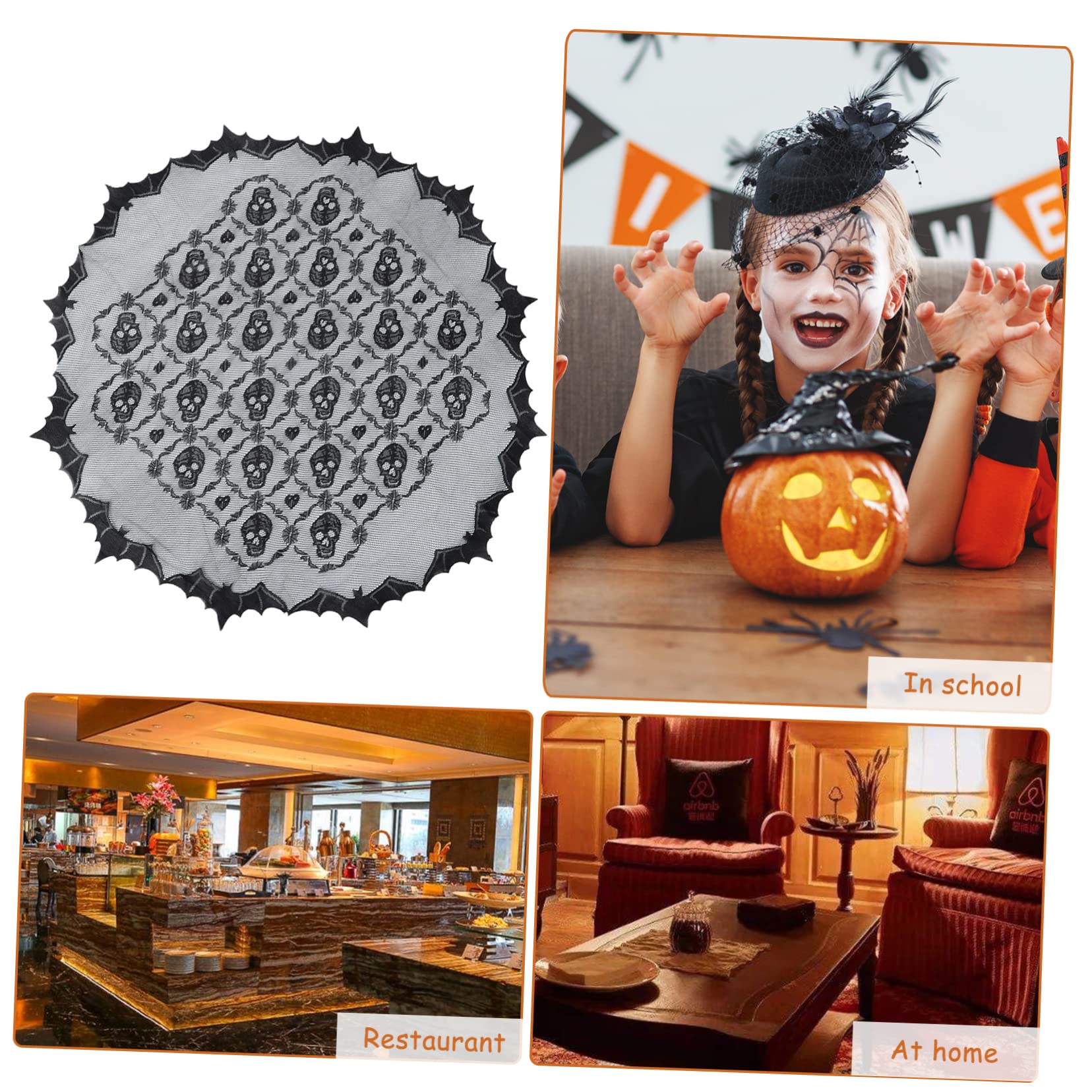 MAGICLULU 6 Teiliges Halloween Tischtuch Halloween Kleine Tischdecke Große Halloween Dekorationen Spinnennetz Goth Heimdekor Halloween Tischdecken Glitzer